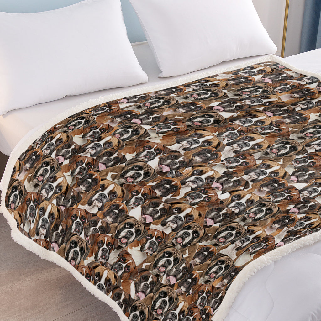 Blankets de Boxer Super Soft Fuzzy Dogs Blanket Pour Enfants Adultes Mignon Puppy Fleece Blanket Rev