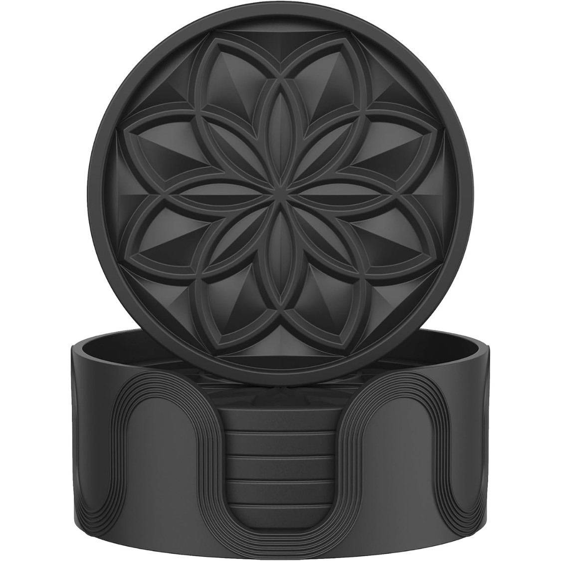 6 Pack de sous-verres en silicone avec support pour la table de café Bureau de table non-dérapant Tabletop Pro