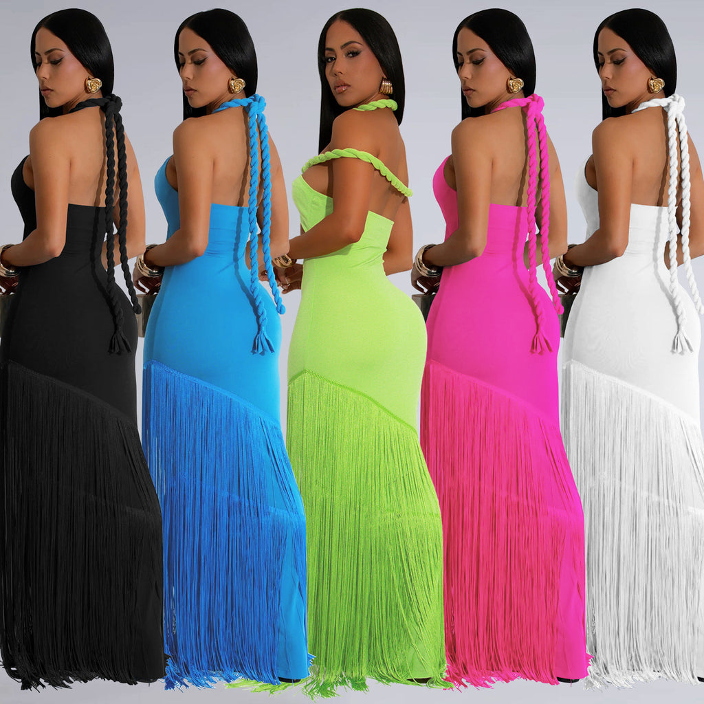 Robe de haut de tube de pointage en tassel d'été