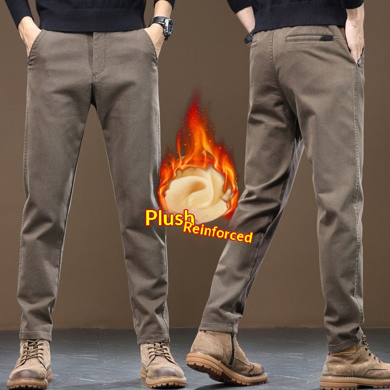 Chaolunbu hommes léger mature pantalons occasionnels droite