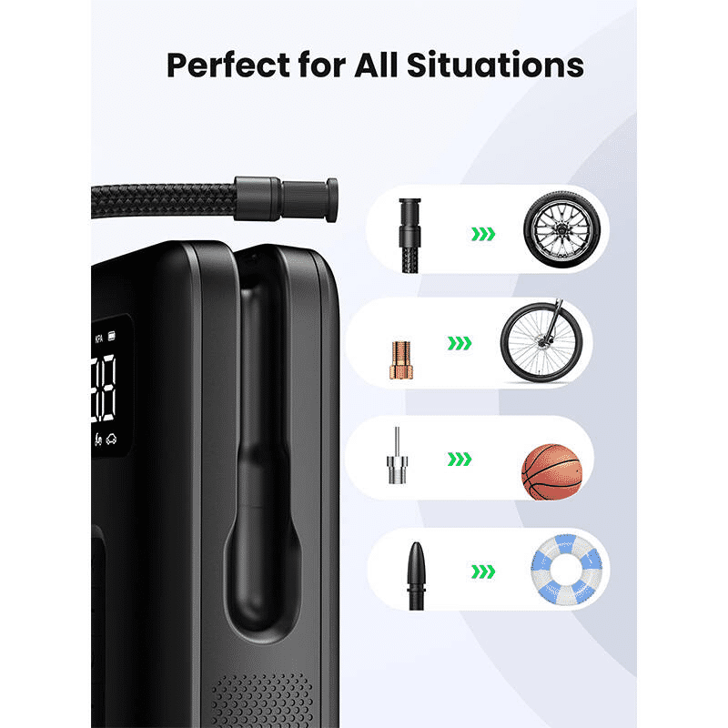 Gonflateur pneumatique sans fil Compresseur d'air de voiture portable 150PSI avec presse numérique