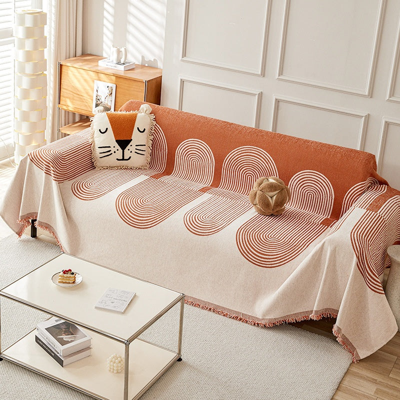 Couverture de canapé anti-chat avec lignes épuréesuniversal pour toutes les saisons comprend un canapé Cush