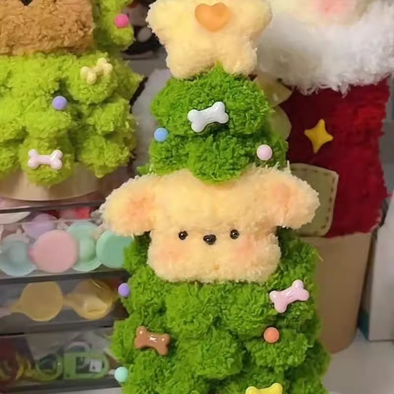 Arbre de Noël Fleece Corail Twisted Stick Puppy Cadeau Matériel diy