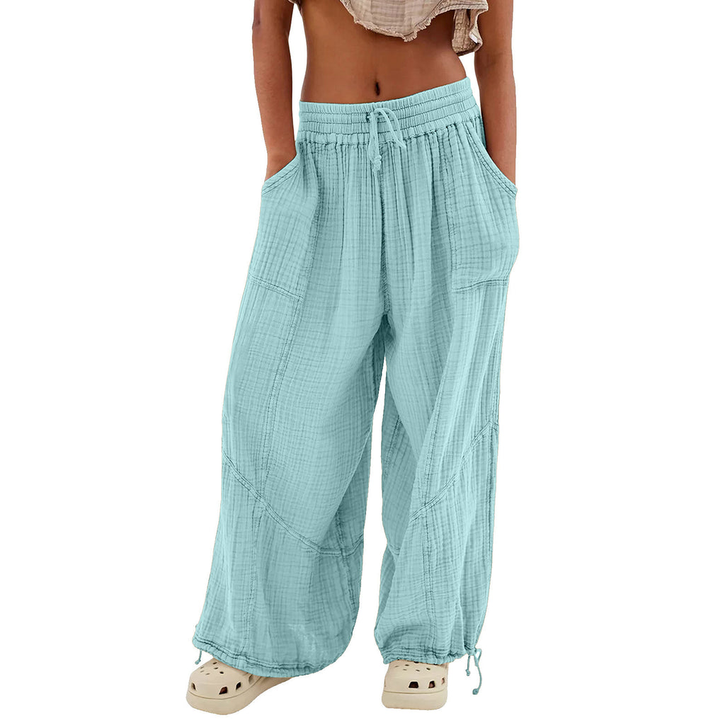 Pantalon de jambes large couleur pour femme