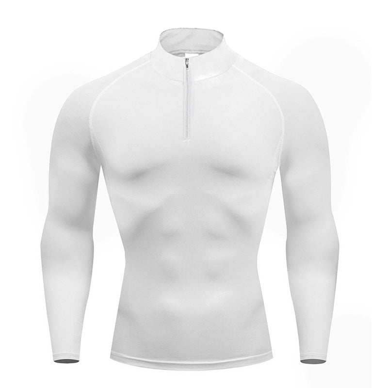Tee-shirt zippé pour homme en couleur solide Et courir