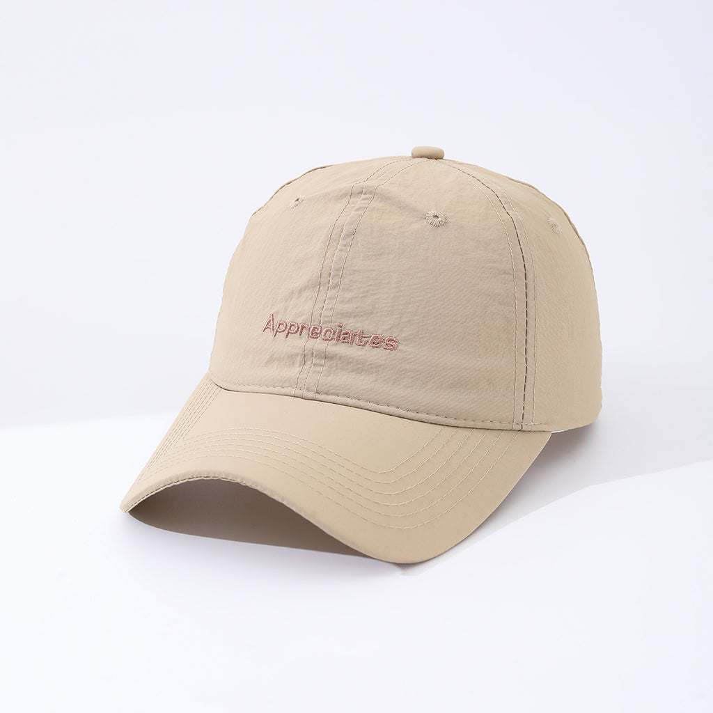 Single-color embroidered English letters Quick-drying Lightweight Adjustable shade Simp
