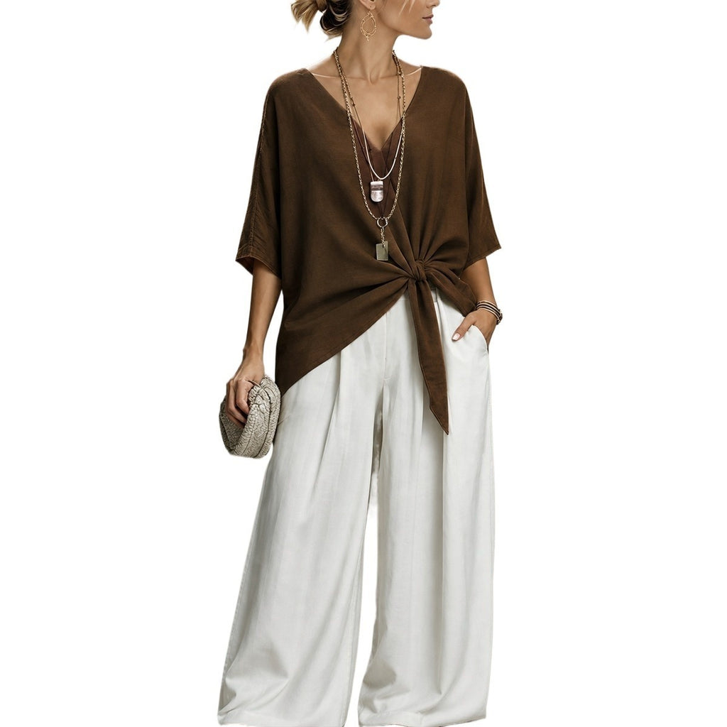 Women's elegant solid colored top