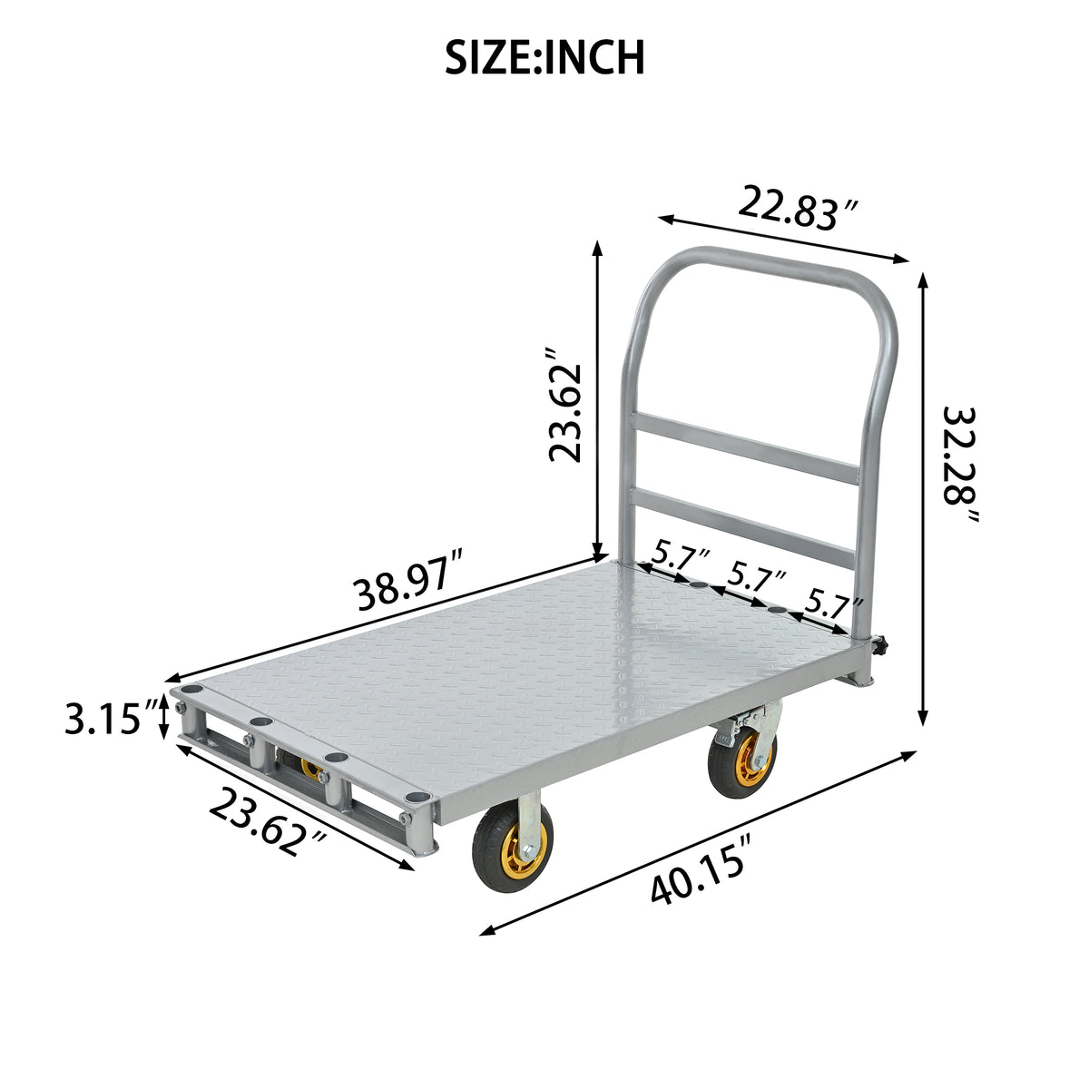 2-en-1 chariot de camion de panneau d'acier 2200 LBS
