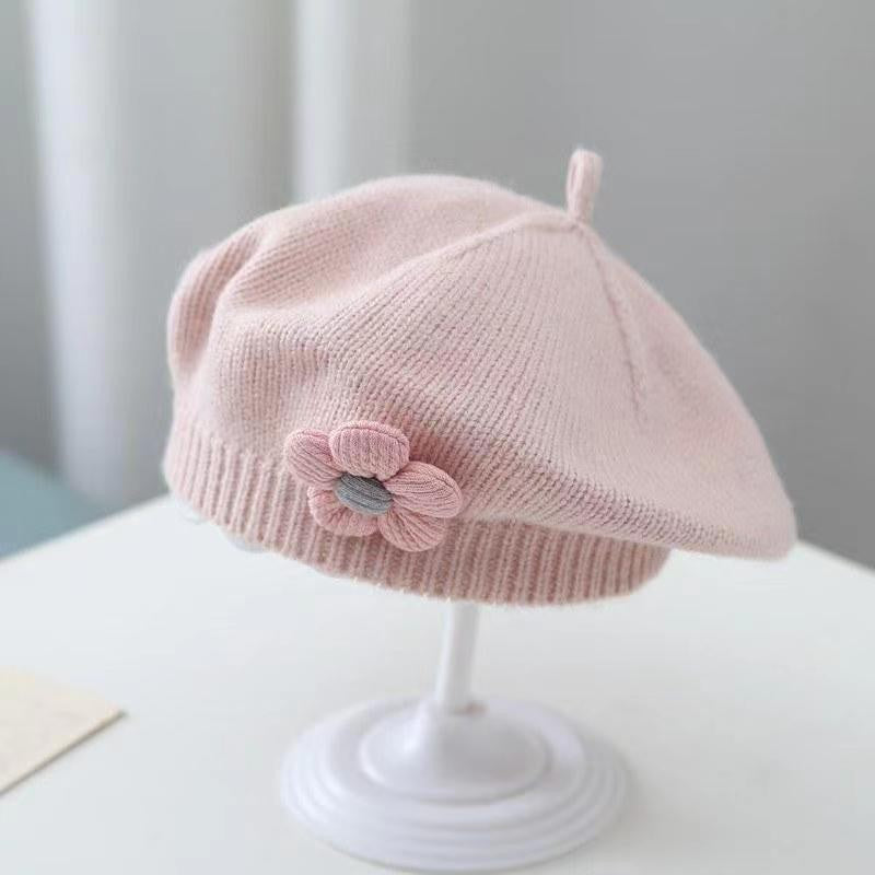 Chapeau bébé fille Béret tricoté en laine