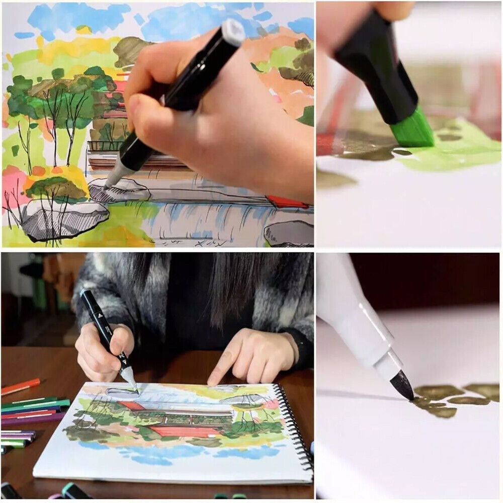 168 Couleurs Dual Tip Marqueurs d'Art Stylos de Couleur Dessin Aquarelle Enfants & Un Cadeau Dult