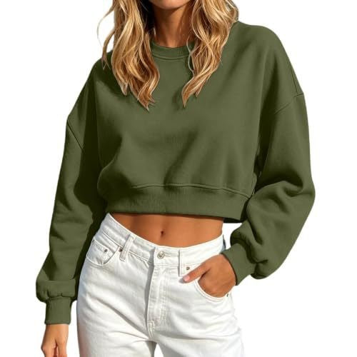 Pull Casual Sporty Top Cropped Loose-fit à manches longues Hoodie