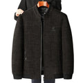 Veste casual homme pour personnes d'âge moyen et âgées Printemps Automne Loose Fit Solid Color