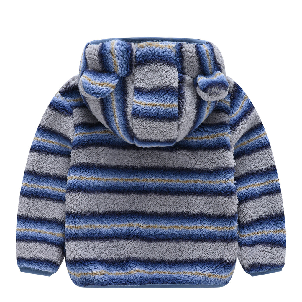 Manteau à capuche en couleur solide pour ours nouveau-né
