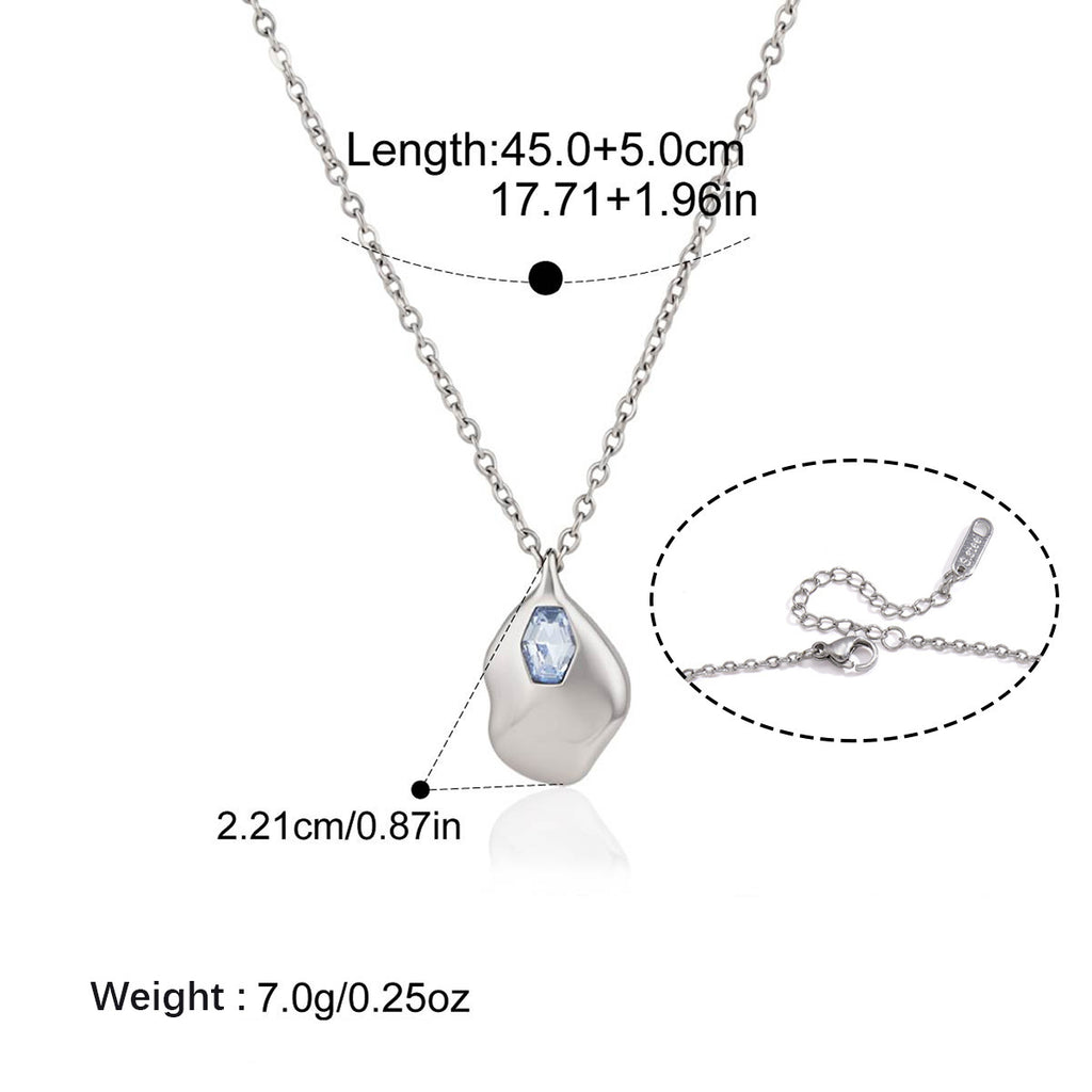 Collier en acier de titane Zircon coloré avec une sensation de luxe légère