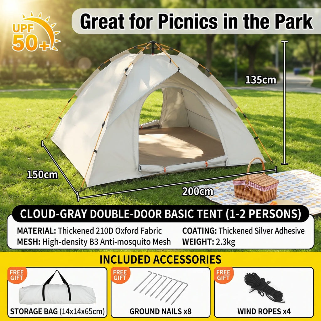 2-3 Man UK Outdoor Automatic Double Layer Up Camping Tente Imperméable