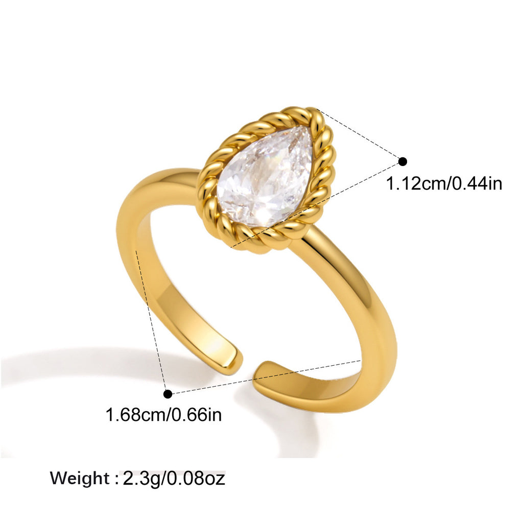 Twist Zircon anneau en acier titane Niche et haut de gamme
