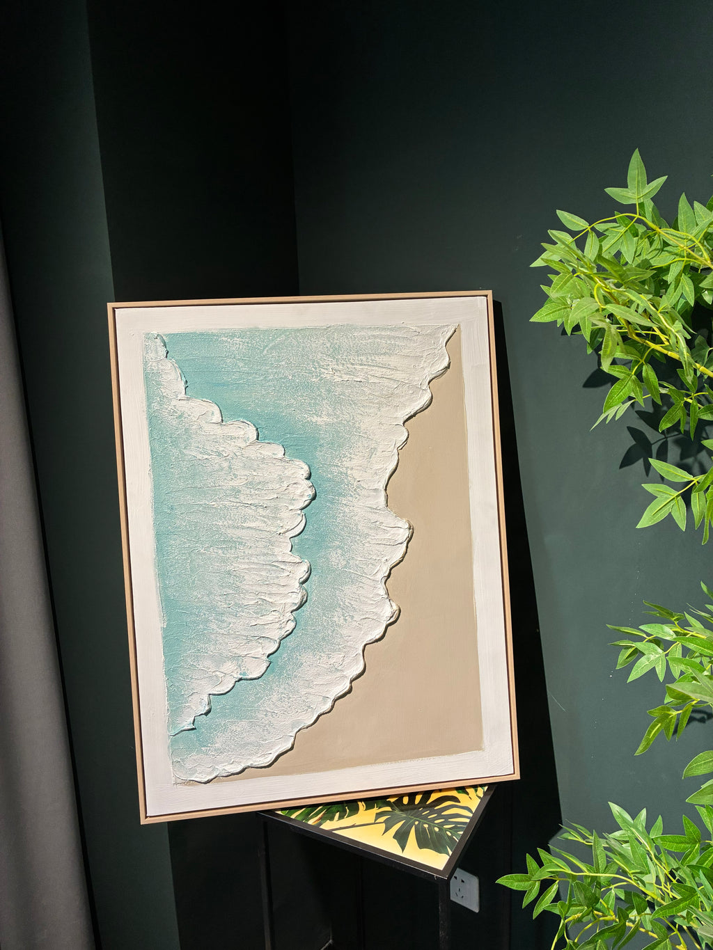 24x32 Ensemble de 2 Art mural de vague d'océan encadré