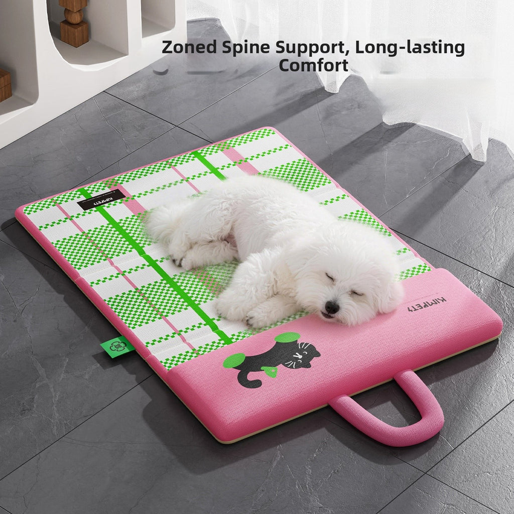 Summer Cooling Bed Mat with Pillow Foldable Portable Double-Sided for Cats Small Dogs