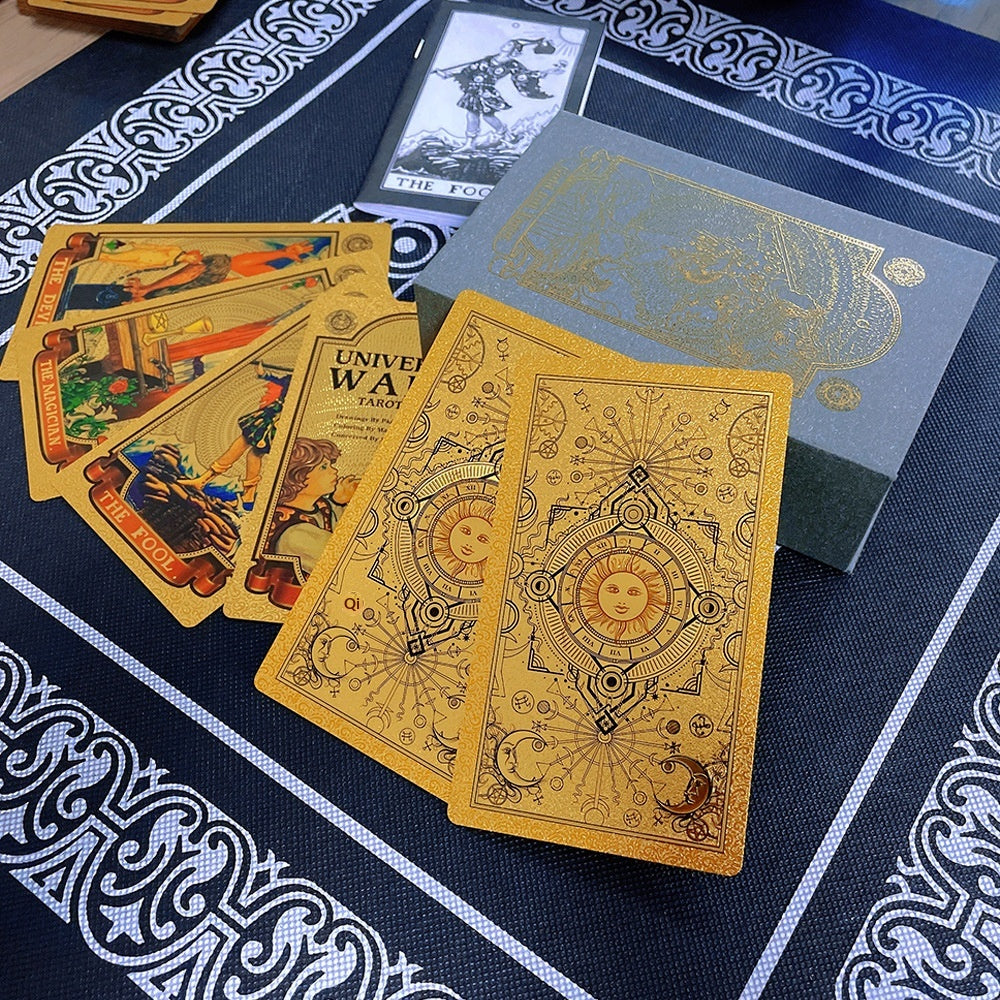 Cartes de Tarot en plastique 78 cartes Classic Rider-Waite Deck Gold Foil Stamping Imperméable
