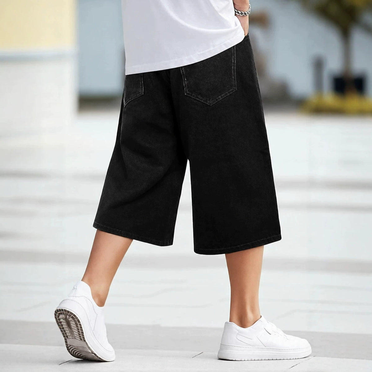 Stylis Vintage- Lavé Y2K homme Denim Short