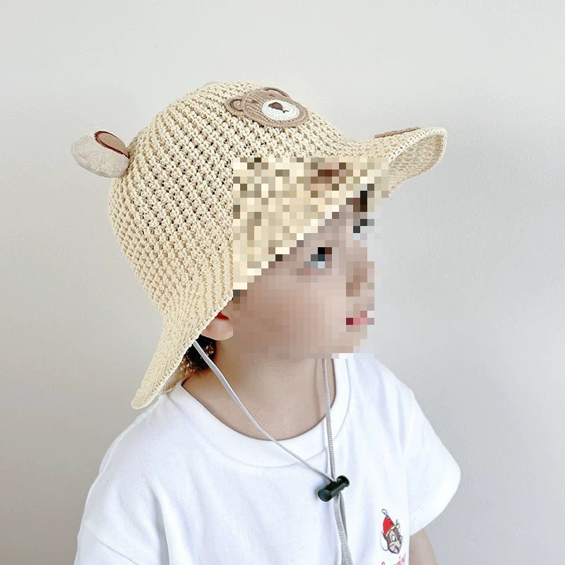 Ours Chapeau de paille résistant au soleil Chapeau de soleil respirant Baby Travel