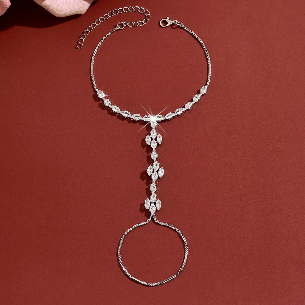 Bracelet de fleurs Zircon en cristal simple et écologique pour les femmes