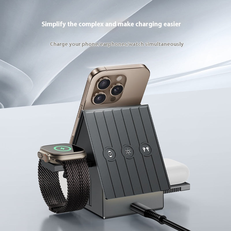 Support magnétique de base de chargeur sans fil trois en un pour téléphone mobile Watc