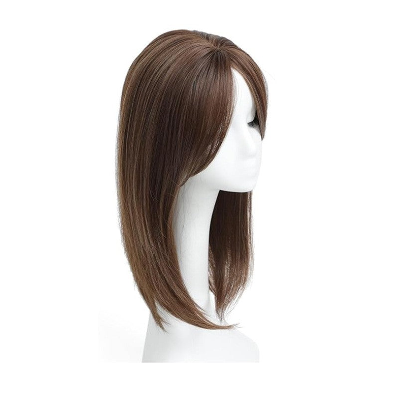 Coiffure longue droite moyenne femme - Coiffure synthétique pour couvrir les racines grises