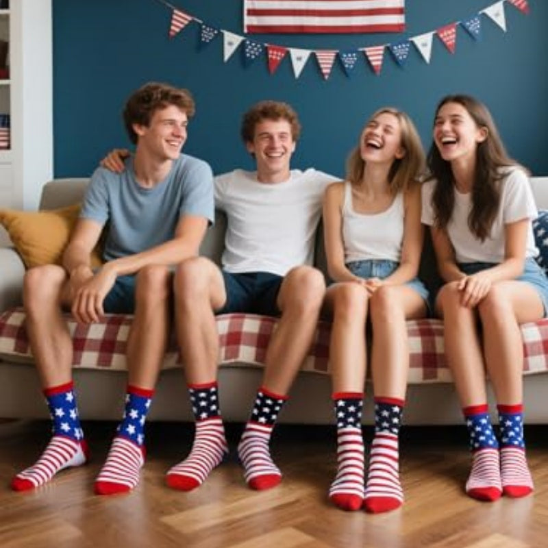 2 paires American USA Drapeau Chaussettes fières d'être une chaussette américaine équipage drôle pour le 4 juillet G