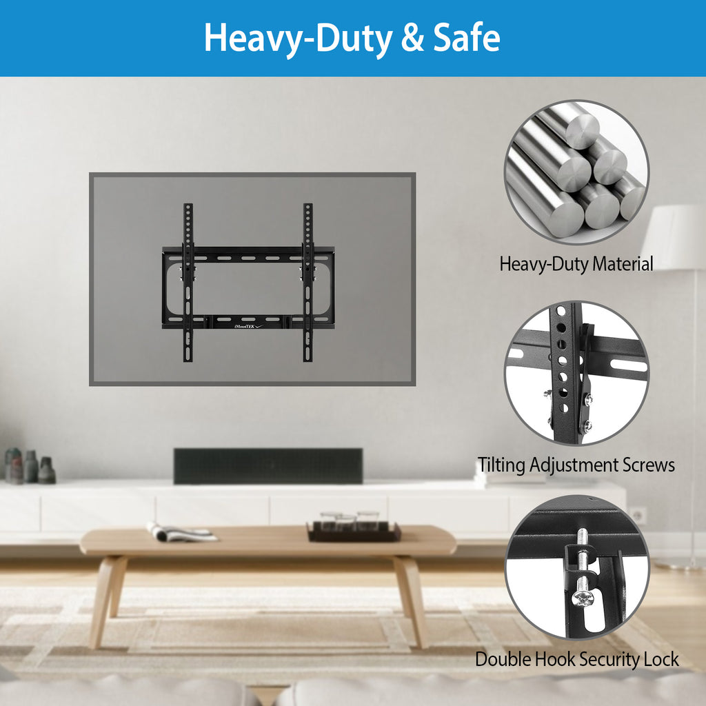 Support mural 1Pc TV Tilt Double bras Support TV VESA 400x400mm maximum pour les téléviseurs 26-55in