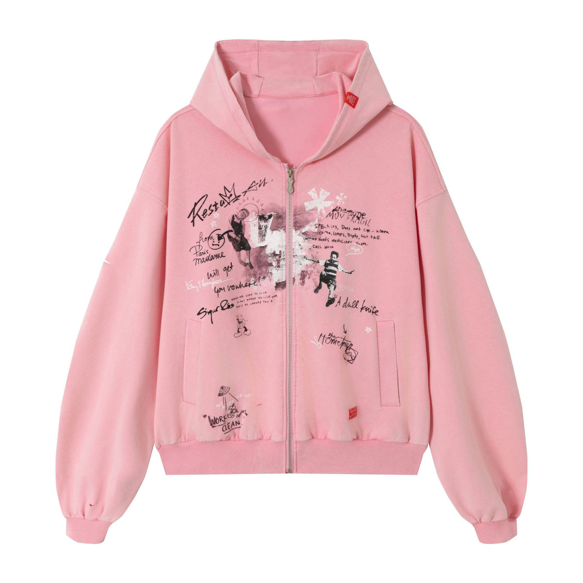 Veste de couple à capuche imprimée en lettres de style américain