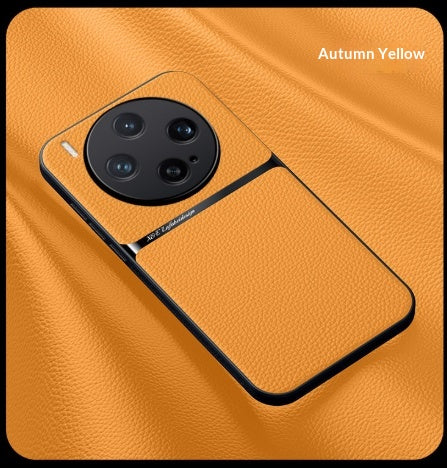 Lumière de luxe cuir-grain magnétique de voiture Lens-Cover Full-Body Drop-Resistant Protecti