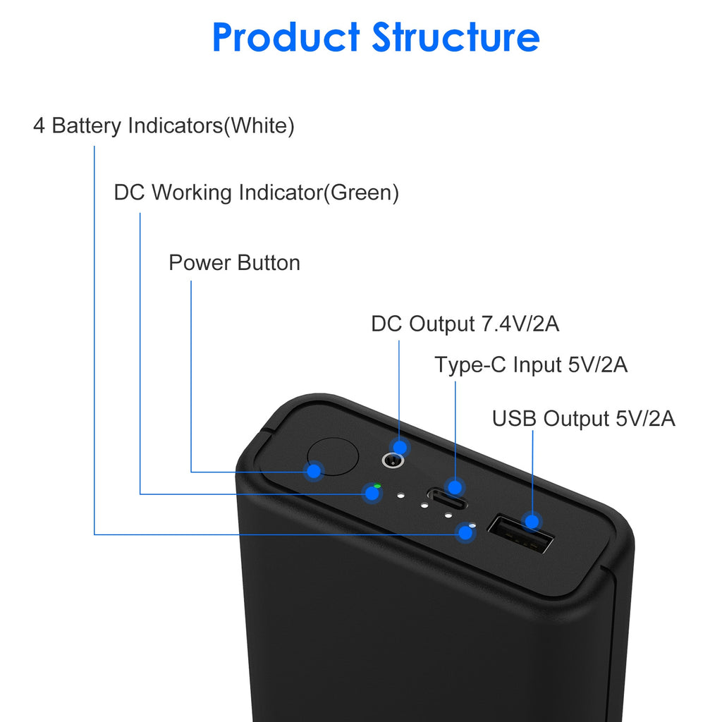 1Pc 10 000mAh OU 20 000mAh 5V 2A Banque de puissance pour vestes chauffées Vestes Pantalons Gants Écharpes