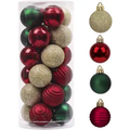 Petit arbre de Noël Décorations Balles ornements 24ct 1.57 Rouge Vert et Or Shatterproof