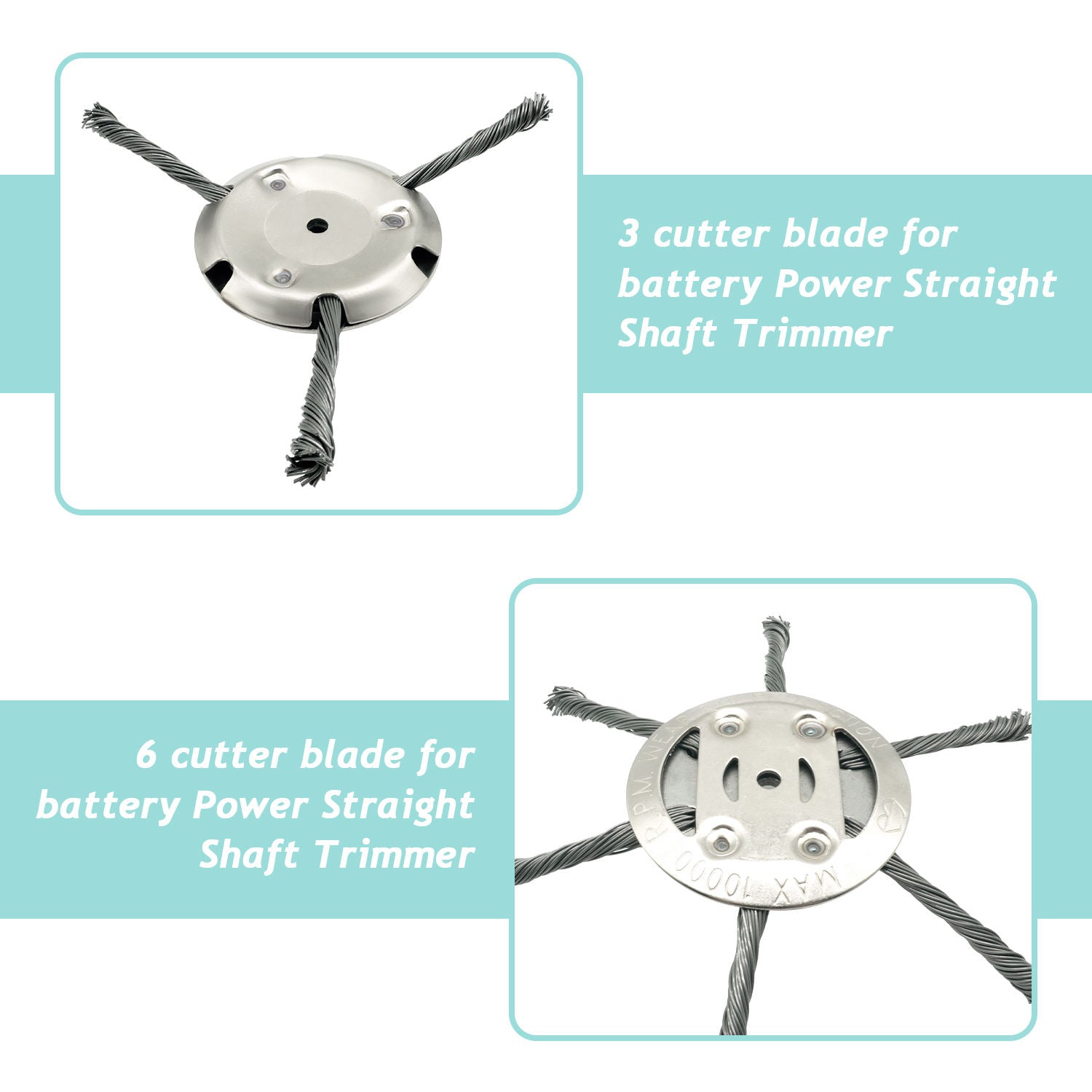2pc 6 pouces 6Wire Steel Trimmer Head