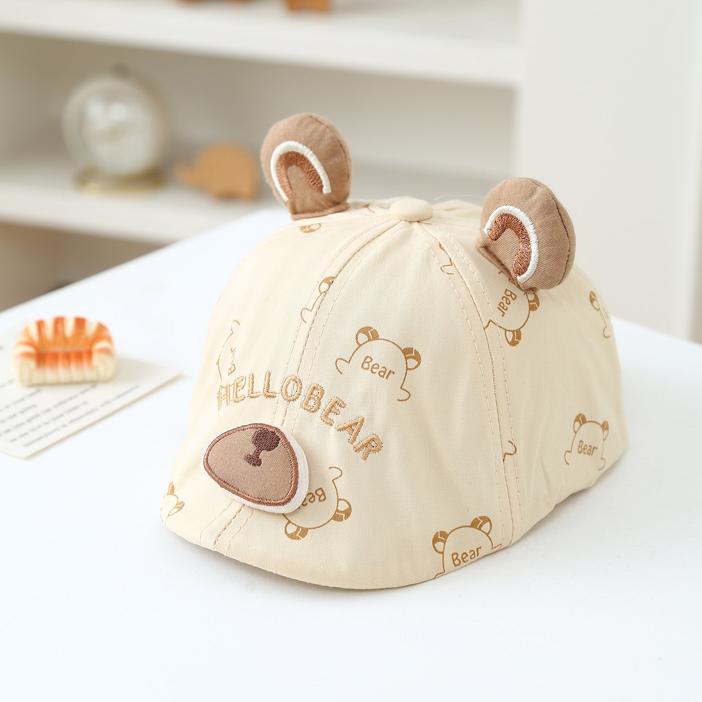 Été Enfants imprimé ours lettre brodée Versatile et mode en plein air Cap Fo