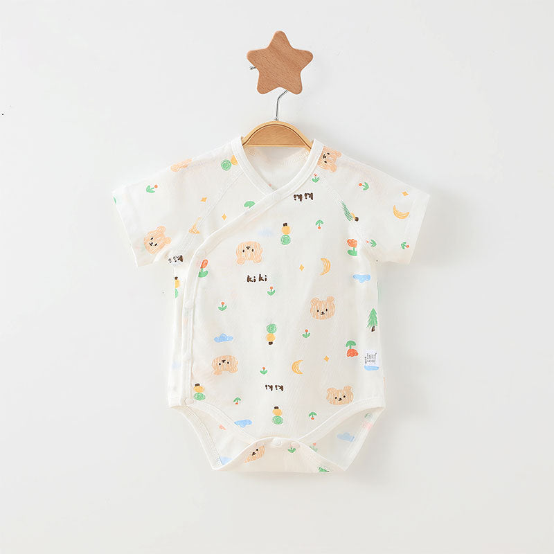 Caricature simple Imprimer Été Bébé Rompers Vêtements filles