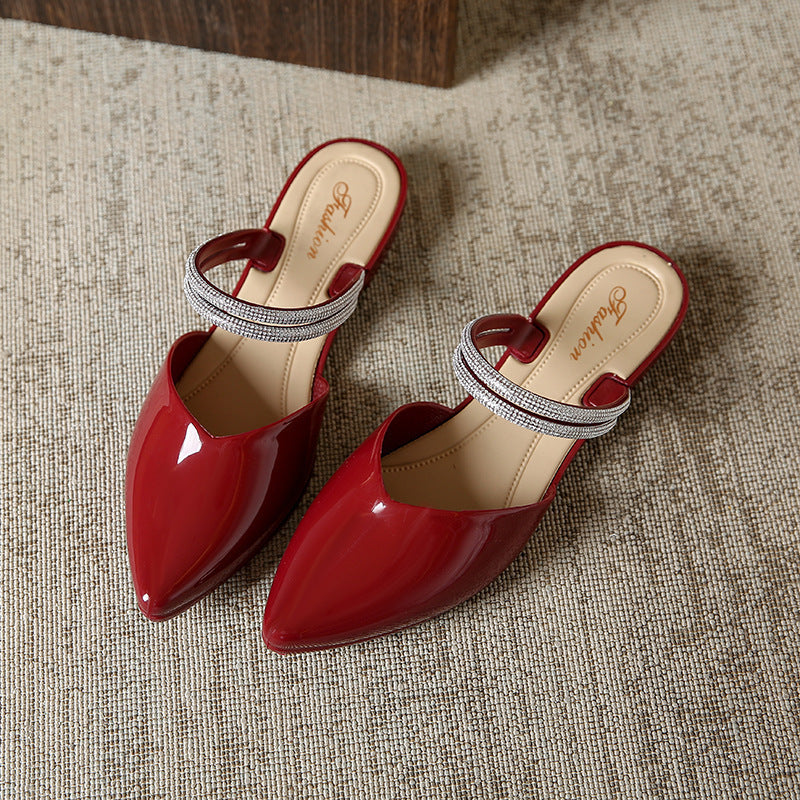 Demi-chaussons pointues d'été pour femmes