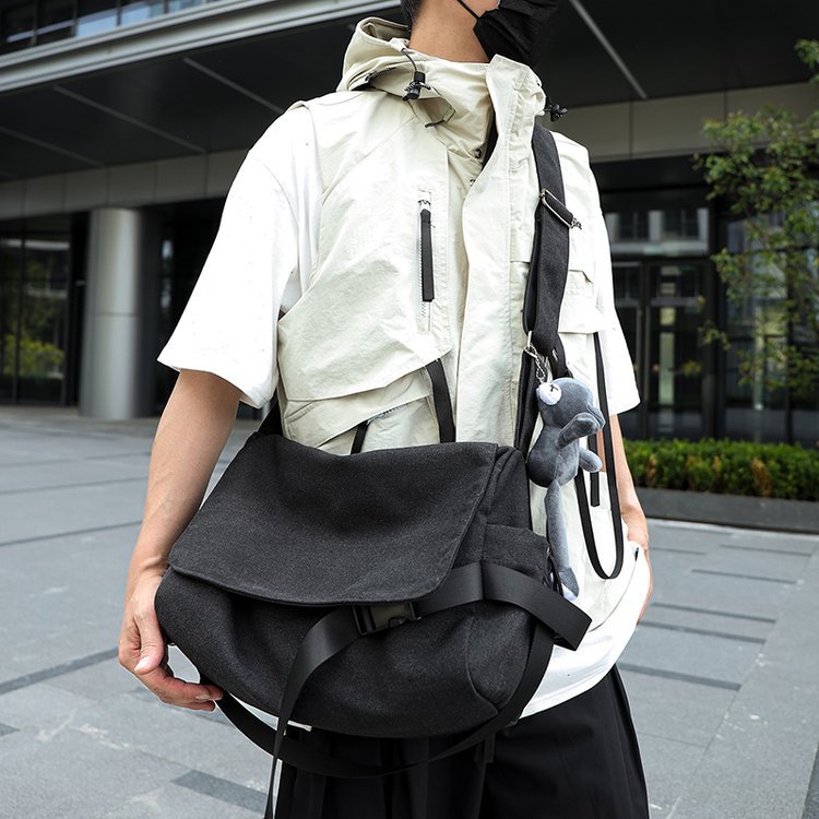 Grand-Capacité Minimaliste Toile Crossbody Sac pour hommes