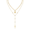 S925 Argent Sterling 0.1ct Collier en couches de Moissanite 14,4g Pendentif de pièce transversale Collier Y