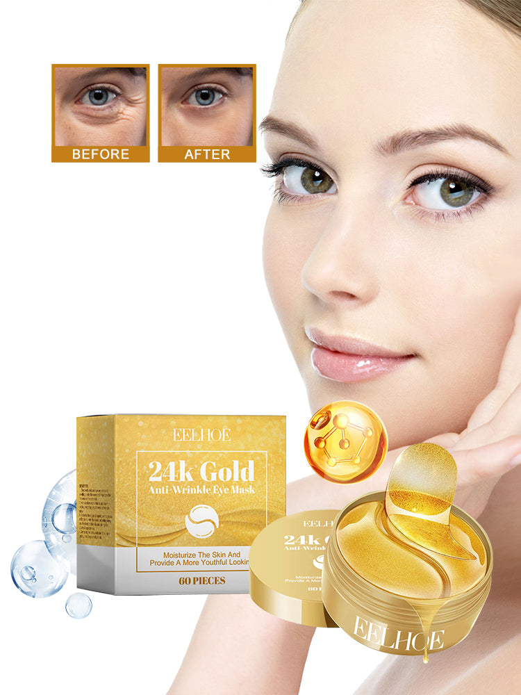 Masque à yeux dorés 24K 60pcs 1 boîte