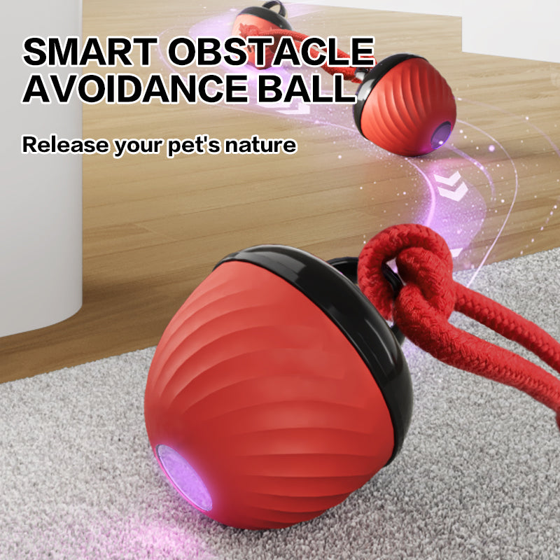 Smart Dog Chat Toy Ball Electronic Interactive Pet Toy Moving Ball Rope USB 3 Modes Automat