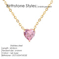 Pendentif en forme de cœur cristal coloré et collier de Zircon