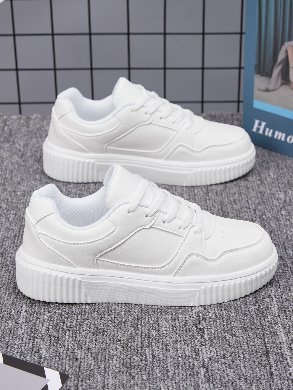Sneakers polyvalents élégants, de couleur solide et décontractée
