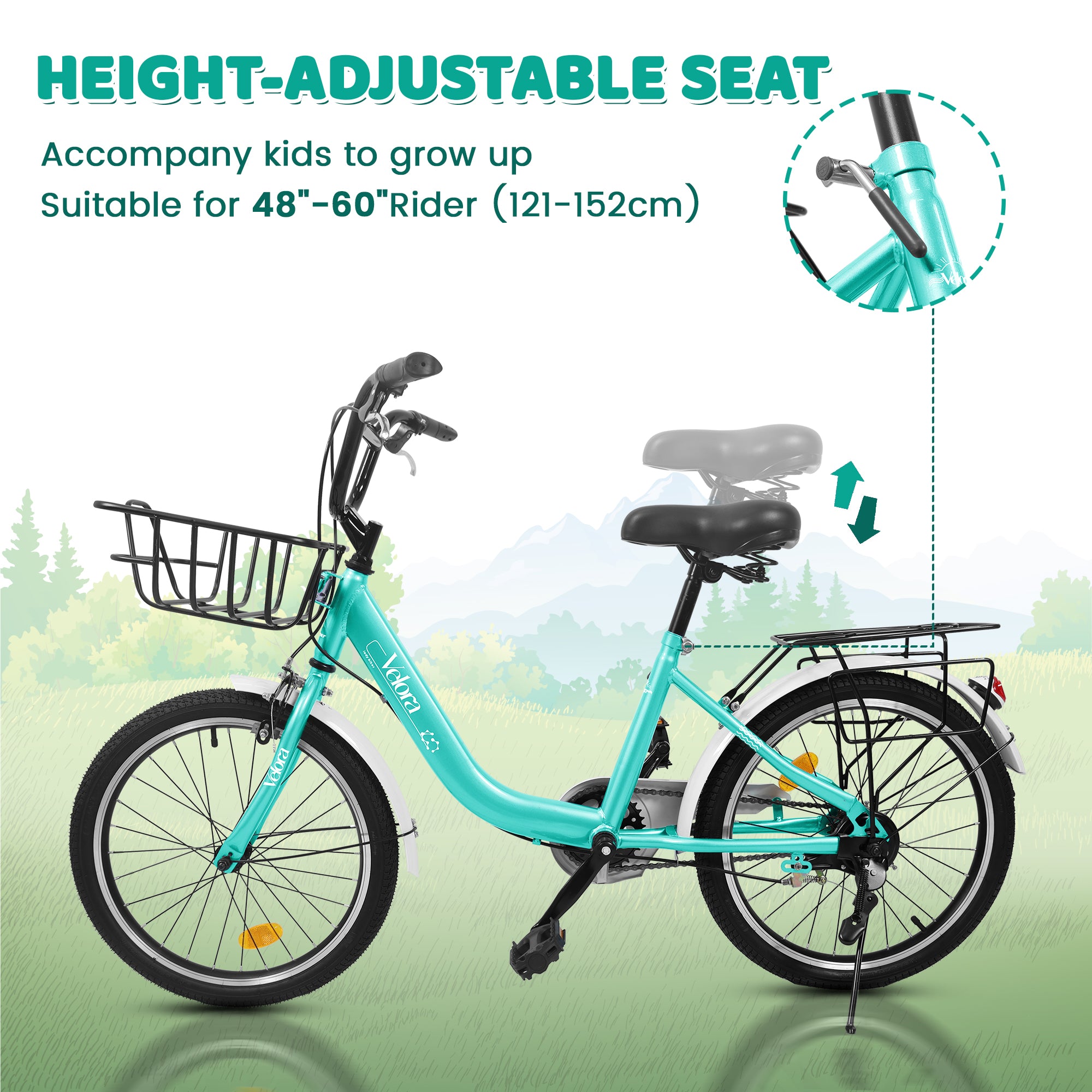 A20182 Vélo enfant de 20 pouces pour garçons et filles