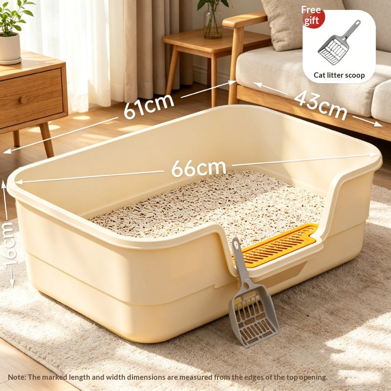 Boîte à litière anti-splash semi-fermée