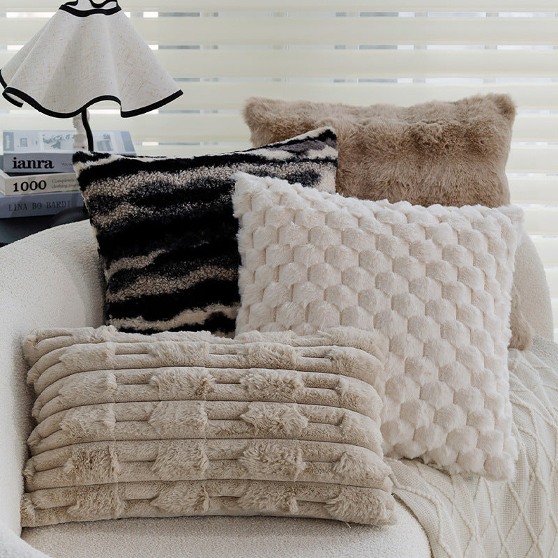 Couverture d'oreiller en peluche haut de gamme pour l'hiver