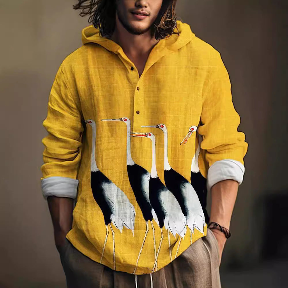 Pull à capuche avec boutons pour hommes