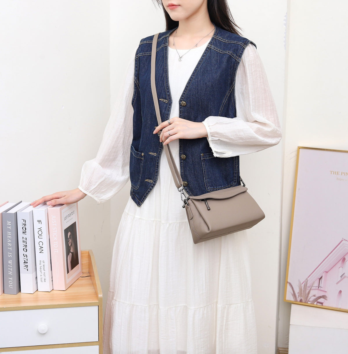 Femmes Véritable sac en cuir plein grain