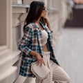 Blazer de Plaid Casual et Chic pour les femmes